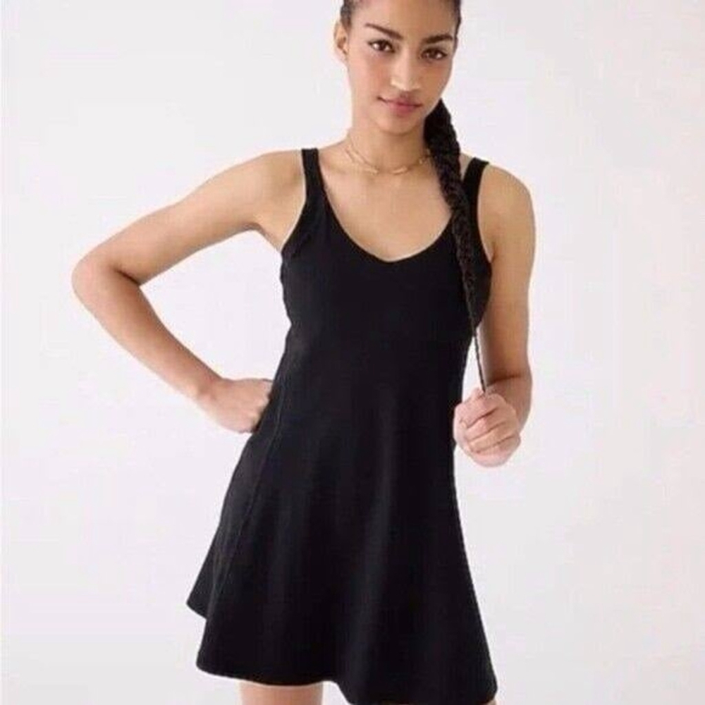 New J.Crew Cloud Stretch Black V-neck Athletic Tennis Dress Item BK320 2X